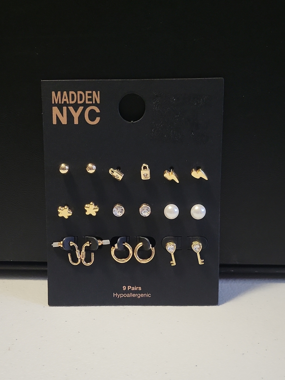 Gold Earring Set - 9 Pairs